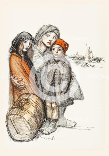 L'Aisne dévastée. Oeuvre de guerre pour la reconstitution des foyers détruits, 1918. Creator: Steinlen, Théophile Alexandre (1859-1923).