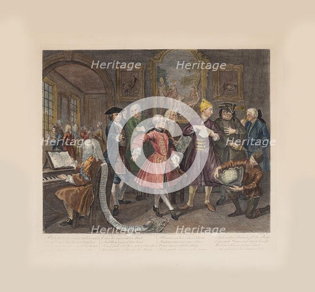 A Rake's Progress, Plate 2: Surrounded By Artists And Professors, ca 1735. Creator: Hogarth, William (1697-1764).