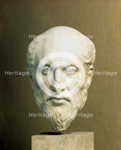 Marble head of Plotinus (205-270), Alexandrian philosopher, leader of Neoplatonism..