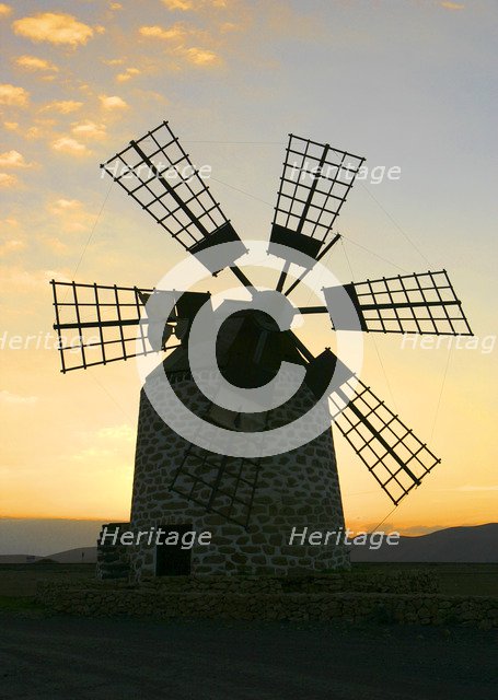 Windmill near Tefia, Fuerteventura, Canary Islands.