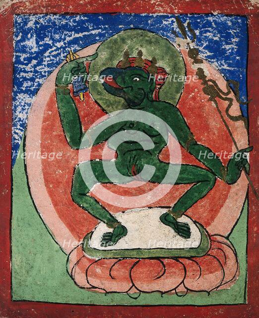 Tibetan fortune telling card. Creator: Unknown.