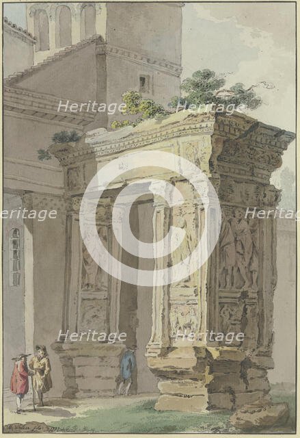 The Arco degli Argentarii at San Giorgio in Velabro in Rome, 1777. Creator: Marquand Fidel Dominikus Wocher.