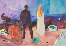 Two Human Beings. The Lonely Ones. Artist: Munch, Edvard (1863-1944)
