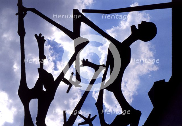 Detail of Sculptures representing Holocaust victims, in the concentration camp of Dachau.
