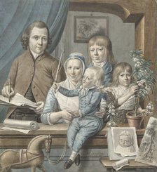 The artist himself and his family, 1796. Creator: Warner Horstink.