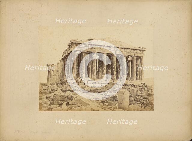 Athens - Parthenon, western facade, 1865. Creator: Konstantinos Dimitriou.
