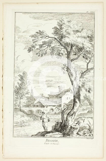 Design: Landscape Study, from Encyclopédie, 1762/77. Creator: Benoit-Louis Prevost.