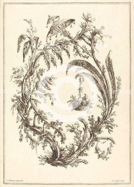 Ornament with Parasol and Hanging Basket. Creator: Jean Jacques Avril.