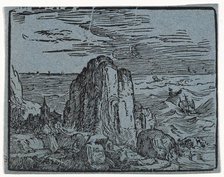 Cliff on the Seashore, between 1595 and 1600. Creator: Hendrik Goltzius.