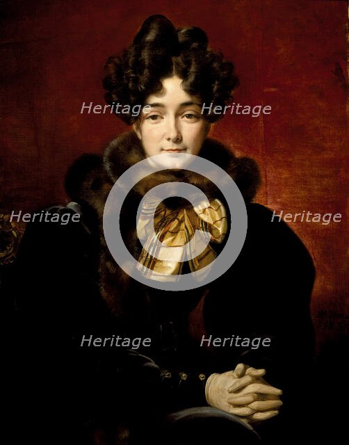 Portrait of a Lady (Possibly Mrs. Patrick Campbell, Neé Fitzgerald), 1831. Creator: Emile Jean-Horace Vernet.