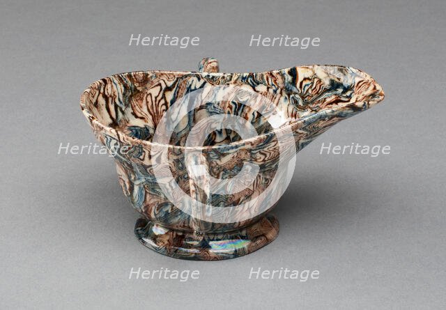 Sauce Boat, Staffordshire, 1750/59. Creator: Staffordshire Potteries.