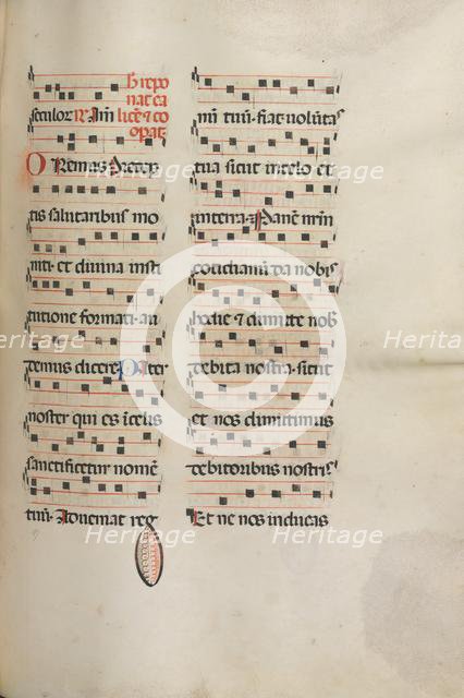 Missale: Fol. 189: Music for various prayers, 1469. Creator: Bartolommeo Caporali (Italian, c. 1420-1503).