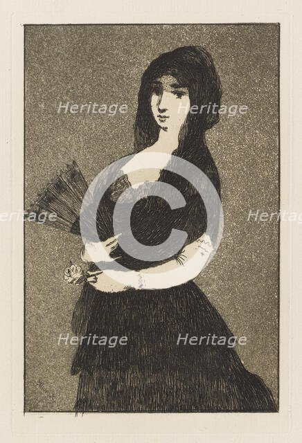 Exotic Flower (Woman In A Mantilla), 1868. Creator: Edouard Manet.