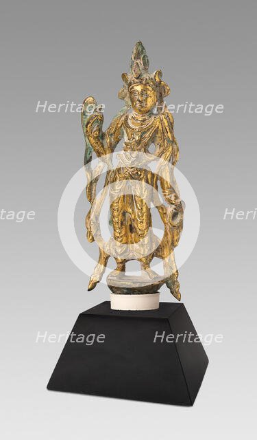 Bodhisattva in "Thrice Bent" Pose (Tribhanga), Sui or early Tang dynasty, early 7th century. Creator: Unknown.