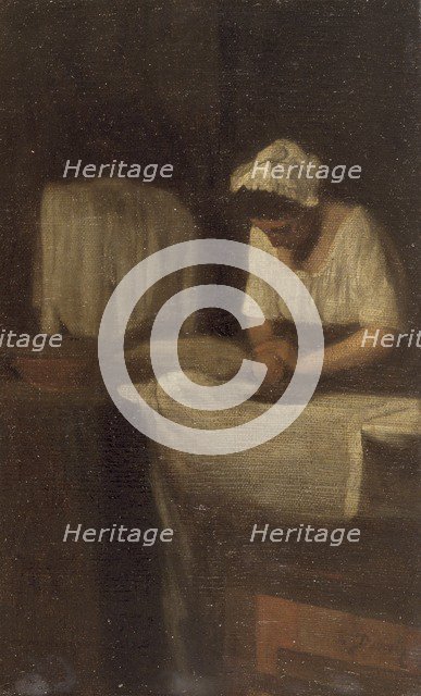 'A woman ironing', (The Laundress), c1850. Artist: Francois Bonvin