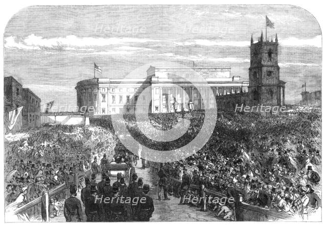 Visit of the Prince and Princess of Wales to Liverpool: the procession to St. George's Hall, 1865. Creator: Unknown.