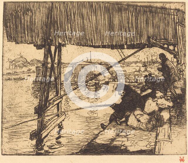 Under the Bridge of Bercy (Sous le pont de Bercy), 1894. Creator: Auguste Lepere.