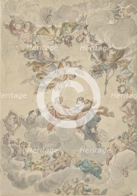 Design for a ceiling with the marriage of Jupiter and Juno, c. 1748-c. 1795. Creator: Petrus Norbertus van Reysschoot.