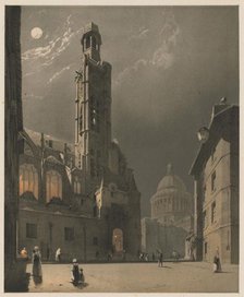 Picturesque Architecture in Paris, Ghent, Antwerp, Rouen: St. Etienne du Mont and the Pantheon..., 1 Creator: Thomas Shotter Boys (British, 1803-1874); Charles Joseph Hullmandel.
