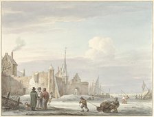 Cityscape in winter, 1780-1848. Creator: Martinus Schouman.