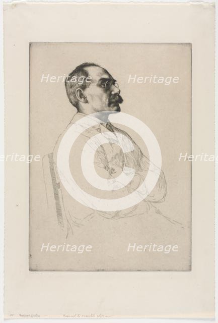 Sir Rudyard Kipling, 1898. Creator: William Strang (British, 1859-1921).