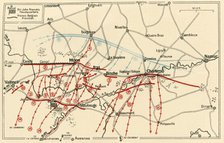 'Sketch of the Chief Operations Near Mons and Charleroi', c1914, (c1920). Creator: Unknown.