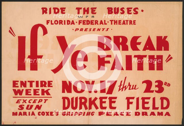 If Ye Break Faith, Jacksonville, Florida, [193-]. Creator: Unknown.