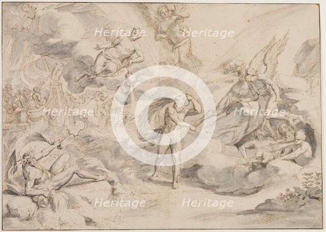 Aeolus Obeying Juno's Command to Create a Storm, c.between 1683 and 1684. Creator: Raymond Lafage.