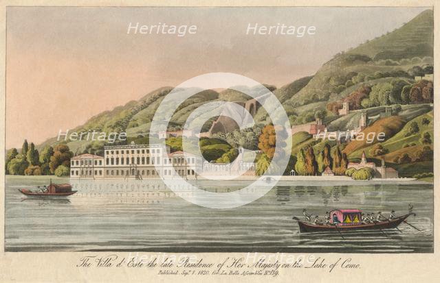 'The Villa d'Este the late Residence of Her Majesty on the Lake of Como', 1820. Creator: Unknown.