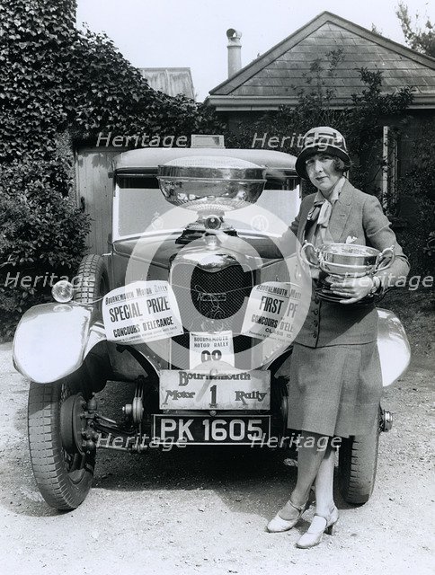 1928 AC Acedes, The Right Honourable Mrs Victor Bruce, Bournemouth Motor Rally Concours D'Elegance Artist: Unknown.