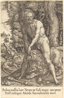 Hercules Slaying the Lion of Nemea, 1550. Creator: Heinrich Aldegrever.