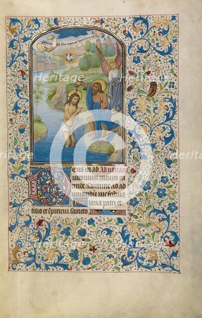 The Baptism of Christ; Arenberg Hours, early 1460s. Creator: Willem Vrelant.