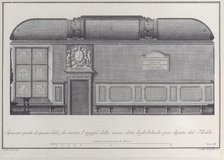 Plate 4: cross-section of the Hall of the Institute of Bologna, with the entrance to the r..., 1756. Creator: Giovanni Battista Brostoloni.