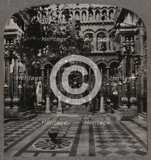 'Greek Cathedral in the Holy Sepulchure Church, Jerusalem', c1900. Artist: Unknown.