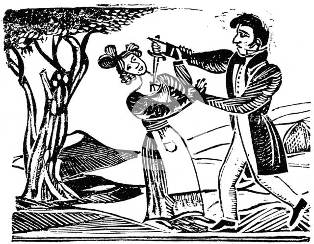 French popular woodcut used for illustrating murders, c1840 (1964).  Artist: Anon