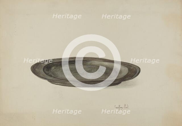 Pewter Plate, c. 1937. Creator: Geoffrey Holt.