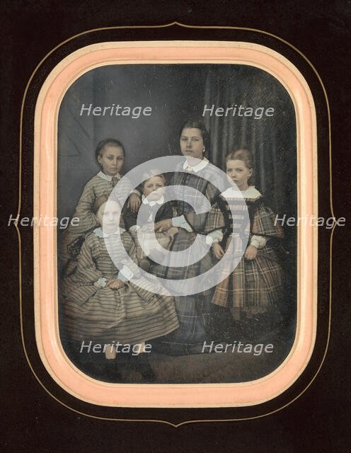 [Woman with Four Children], 1850s. Creator: Alexandre Bertrand.
