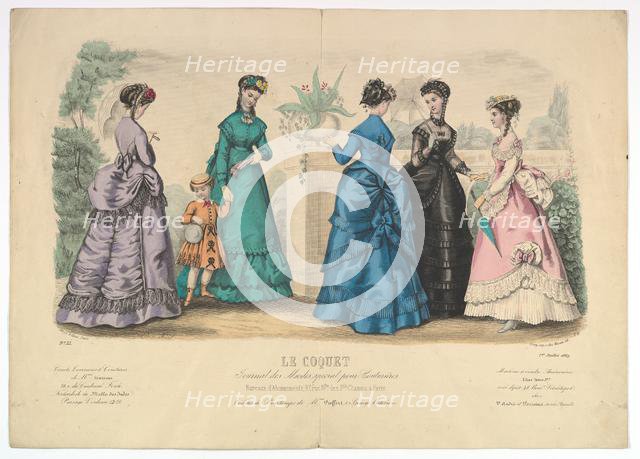 Le Coquet, No. 22, from Journal des Modes Spécial pour Couturières, July 1, 1869. Creator: Laure Noel.