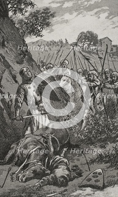 Conquest of Majorca: Battle of Portopí, (12 September 1229), 1890.  Creator: Joan Serra y Pausas.