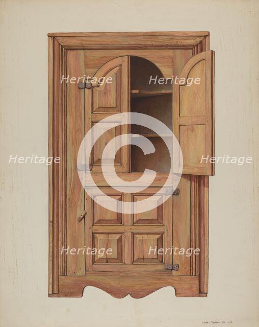 Corner Cupboard, c. 1939. Creator: Leslie Macklem.