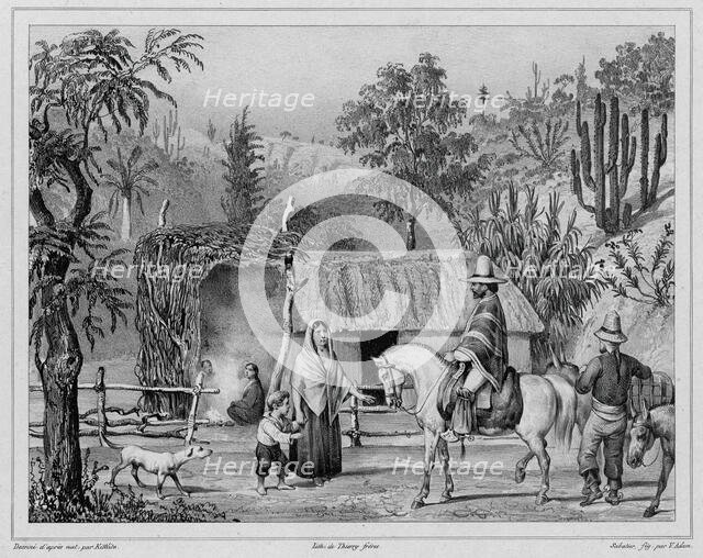 Dwelling at Valparaiso, Chile, 19th century. Creators: Friedrich Heinrich Kittlitz, Victor Adam, Godefroy Engelmann, Leon Jean-Baptiste Sabatier.