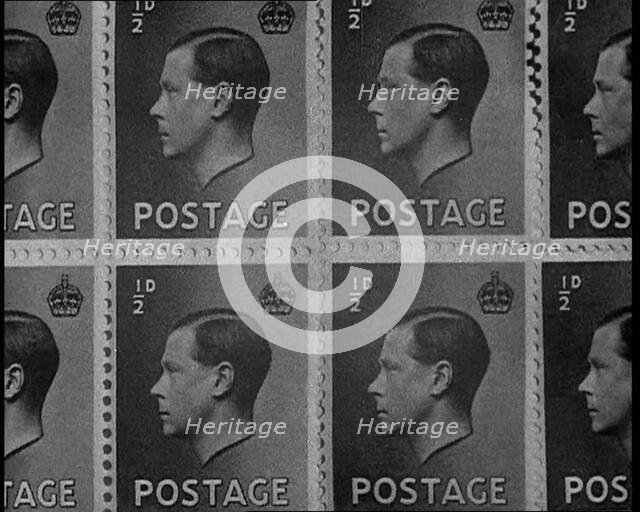 Stamps Showing Edward VIII, His Majesty The King, 1936. Creator: British Pathe Ltd.
