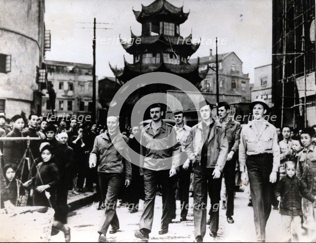 American and Chinese soldiers after the liberation of China, World War II, 1945. Artist: Unknown