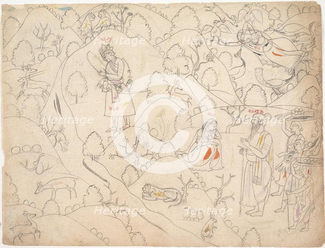 Page from a Dispersed Ramayana (Story of Rama), first quarter of the 19th century. Creator: Unknown.