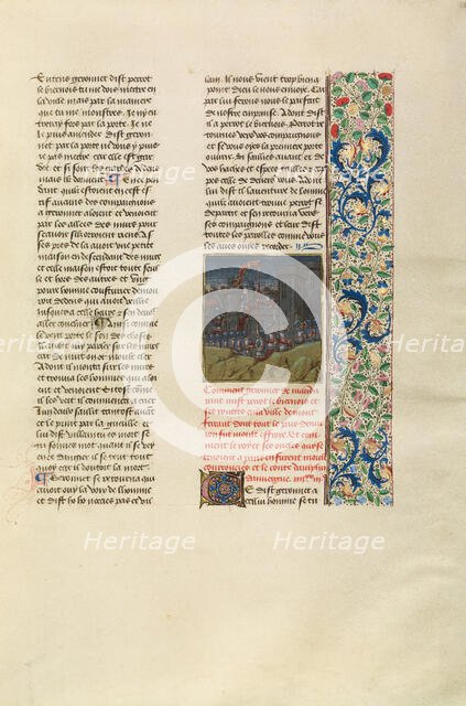 Perrot le Biernois Invading Montferrant; Chroniques (Book Three), about 1480-1483. Creator: Unknown.