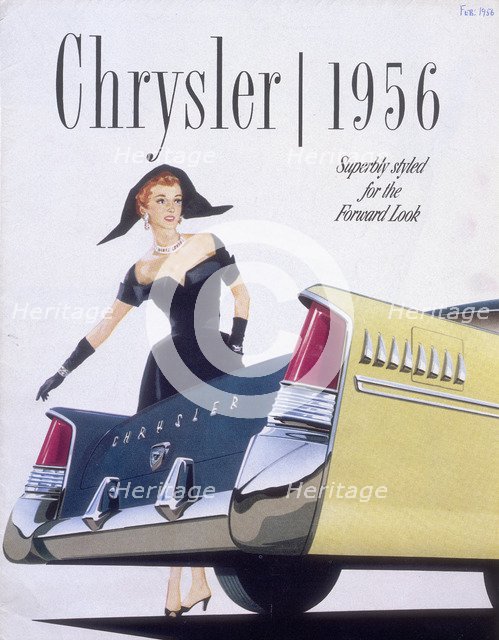 Poster advertising a Chrysler, 1956. Artist: Unknown