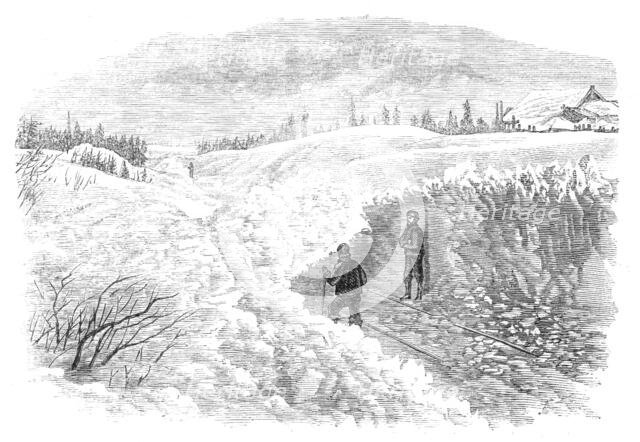Snow-Plough on the Grand Trunk Railway of Canada, 1870. Creator: Unknown.