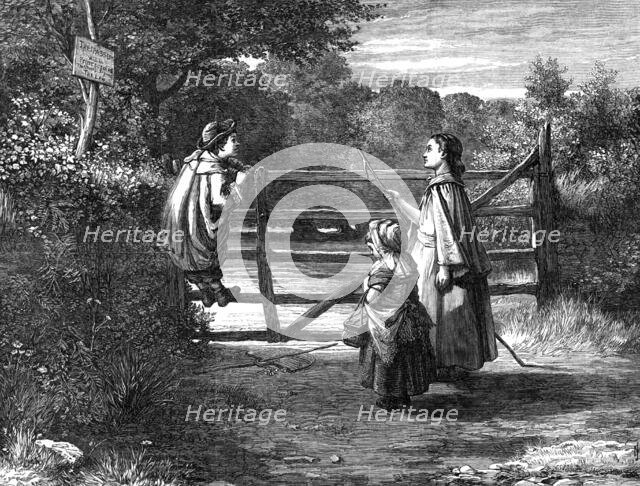 "No Thoroughfare", by P. MacNab, in the Exhibition of the Society of British Artists, 1869. Creator: Unknown.