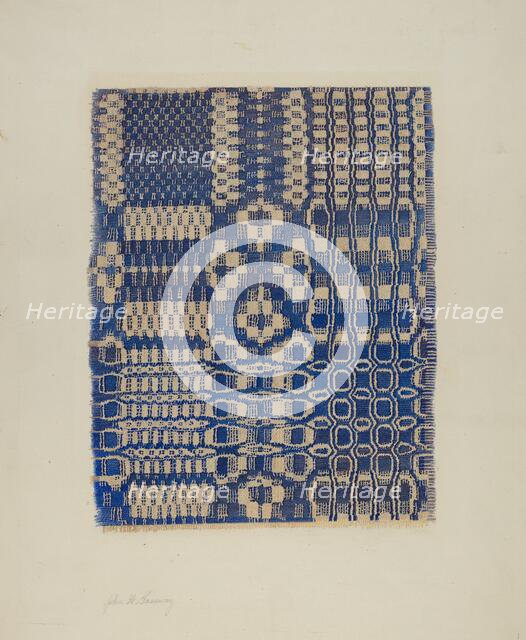 Woven Coverlet, c. 1940. Creator: John Gasaway.