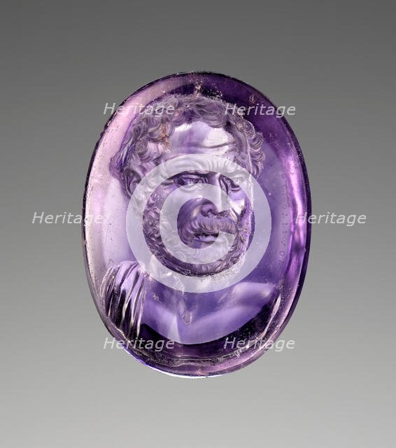 Intaglio with Bust of Demosthenes, about 25 B.C. Creator: Dioskouride.